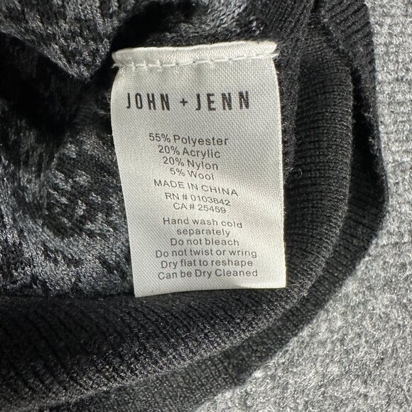 John + Jenn Sweater Womens Small Black Hooded Long Sleeve Rib Cuffs Pocket - Picture 6 of 8